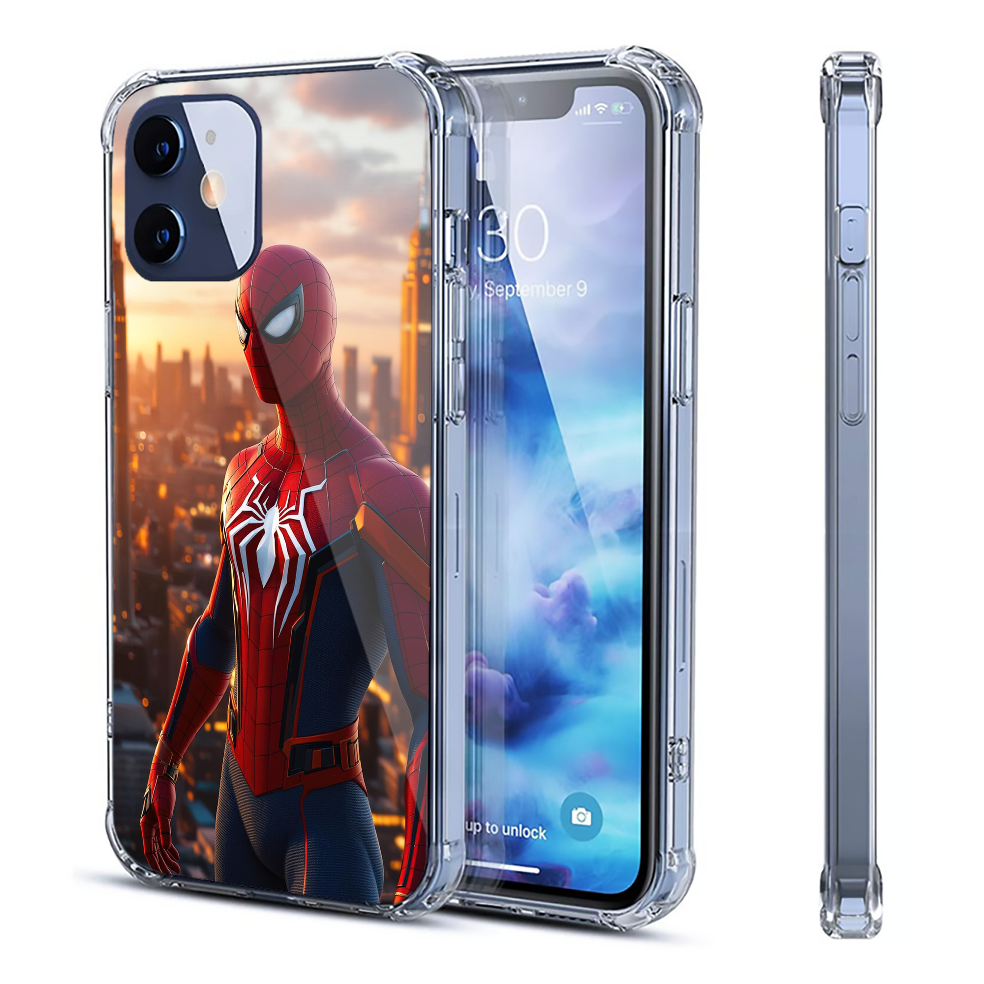 （画像用） Spider Man スパイダーマン 【iPhone 12シリーズ対応】透明スマホケース（クリアソフトケース）